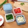 Caixa de Conservação de Cebolinha Fresca Drenante de Camada Dupla para Cozinha Anti-Odor Xiaomi Caixa de Porcionamento para Acompanhamentos Pimenta Cebolinha Gengibre Alho Atacado em Estoque