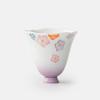Taza maestra de flor pequeña pintada a mano, cerámica de color bajo cubierta, taza alta, taza de té personal especial, taza de degustación, púrpura degradado, taza individual