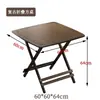 Mesa Plegable de Balcón Mesa de Comedor Mesa de Té Mesa de Comedor de Bambú Mesa de Ocio Cuadrada Simple para el Hogar Apartamento Pequeño