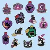 Set de Broches de Gato Negro Estilo Magia Oscura Accesorios de Pines de Dibujos Animados de Pociones Misteriosas Insignias Decorativas Versátiles