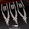 Conjunto de brincos e colar com franjas de zircônia banhado a ouro 14k real para mulheres, luxo leve e sensação de alta qualidade, joias elegantes e versáteis