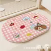 Alfombra de Baño de Dibujos Animados, Felpudo Absorbente Antideslizante para Puerta de Baño, Alfombra Gruesa de Imitación Cachemir para Sala de Estar, Manta para Mesita de Noche de Dormitorio