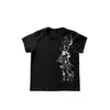 Conjunto de Camiseta de Manga Corta con Cuello Redondo Estampado Estilo Punk Oscuro Gótico Punk Retro Americano Y2K High Street
