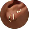 Brincos de Moda Elegantes Europeus e Americanos Transfronteiriços Mais Vendidos com Galvanoplastia de Latão Dourado Real Conjunto de Brincos Versátil para Mulheres de Alto Padrão