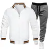 2024 Nueva Chaqueta Casual de Moda Transfronteriza para Hombre Primavera y Otoño Deportiva de Color Sólido Conjunto de Chaqueta para Hombre