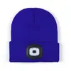 Chapéu de Tricô Infantil Europeu e Americano Transfronteiriço com Luz LED, Carregamento USB, Gorro Quente para Ciclismo ao Ar Livre com Aba Larga