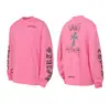Versión Correcta de 25S Marca de Moda Corazón Cromado Algodón Puro de Doble Hilo de Alta Calidad Camiseta de Manga Larga Estampada para Hombre y Mujer