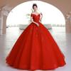 Vestido de Noche de un Hombro 2026 Nuevo Modelo Almacén de Amazon en el Extranjero Falda Abullonada de Gama Alta Elegante Vestido de Novia Principal para Boda