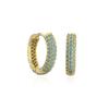 Pendientes de cobre con incrustaciones de circonita de 7 colores, electrochapados en oro real, para mujer, compactos, estilo chica dulce, OL, estilo japonés y coreano, joyería, nuevos productos transfronterizos