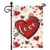 Bandera de Jardín Nueva de San Valentín de Amazon, Doble Cara, Uso en Exteriores, Patrón de Corazón, Bienvenida al Jardín, Bandera para Exteriores