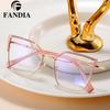 81563 Nuevos Lentes Anti-luz Azul para Mujer Fábrica en stock Venta al por Mayor Comercio Exterior Lentes Metálicos para Miopía