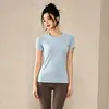Top de Yoga Feminino Verão Secagem Rápida Respirável Fitness Manga Curta Uso Diário Comute Modelador Pilates Treinamento Camiseta