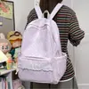 2026 Nuevo Mochila Linda con Estampado de Estrellas de Encaje de Alto Valor para Estudiantes de Secundaria y Preparatoria Gran Capacidad Estilo Coreano Bolsa de Doble Hombro