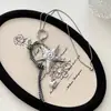 Collar Colgante Retro Dulce y Genial de Nicho Estrella de Mar Plateada para Mujer Estilo Y2K Sexy Viejo Estilo Páramo Cadena para Clavícula de Estrella de Cinco Puntas