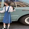 Traje de primavera y otoño para niñas 2024 nueva moda para niñas camisa casual coreana falda de mezclilla conjunto de dos piezas moda infantil