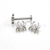 Clavo de oreja de araña de titanio F136 con incrustaciones de circonitas, rosca interna, clavo para hueso de oreja, aleación de titanio G23, perforación corporal humana, joyería transfronteriza