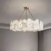 Sala de Estar Cobre Puro Natural Mármore Lustre Pós-Moderno Simples Quarto Sala de Jantar Modelo de Sala Designer Iluminação de Luxo Leve Luminárias
