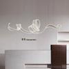 Lustre Minimalista de Designer para Streamer Arte Simples para Restaurante Forma de Onda Longa Recepção Sala de Chá Lustre de Acrílico