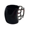 Caneca Cerâmica à Prova de Explosão Punho Caneca Boxe Cor Sólida Forma Irregular Resistente a Alta Temperatura Caneca Café Preto Dourado