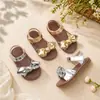 Sandalias Brillantes para Niña con Moño Suela Suave Antiderrapante Velcro Estilo Princesa Verano Zapatos de Playa para Niños