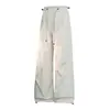 Calças casuais roxas de dopamina para mulheres, de secagem rápida para o verão ao ar livre, retas de corte solto, calças compridas de casal, estilosas