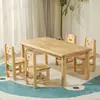 Mesa y silla de madera maciza para jardín de infantes juego de escritorio de madera de pino para niños mesa de aprendizaje de juegos juguetes de educación temprana para bebés