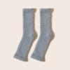 Calcetines de lana coral para mujer, otoño e invierno, gruesos, cálidos, bonitos, de felpa para el hogar, para dormir en el suelo, calcetines de confinamiento por encima de la rodilla, de tubo largo