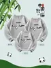 Suéter con Tema de PANDA Panda Primavera y Otoño 2024 Ropa Nueva para Niños Parin-child Ropa para Hombre y Mujer Estilo Nacional Top de Pareja Camiseta Base