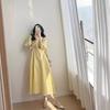 Nuevo Verano 2024 Hora del Té Estilo Francés de Alta Gama Vestido Amarillo Hermoso Estilo Súper Hada Pequeño para Mujer