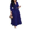 2323 Amazon Ebay. Moda Feminina Europeia e Americana Nova Primavera 2024 Transfronteiriça Cor Sólida Roupa Plus Size