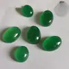 Pendientes de Aro Ovalados para Manualidades con Incrustaciones de Ágata, Base Plana, Anillo Natural Verde Sin Agujero, Colgante Jinhua