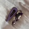 Pinza para el pelo de tela morada coreana con un toque de alta gama, Pinza Bb exquisita, Pinza simple para flequillo lateral, Accesorio para el cabello versátil