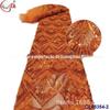 Vestido de renda de malha com bordado de miçangas em toda a largura, padrão de planta com lantejoulas bordadas, tecido de renda para casamento com cauda