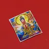 Guanyin Cor Dourada Pintura Núcleo Semi-Pintado à Mão Cor Deslumbrante Guanshiyin Bodhisattva Thangka Cartão de Pintura Colorida Núcleo Pingente Caixa Gahu Atacado