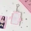 Chica Dulce 3 pulgadas Alas de Ángel Soporte para Tarjetas con Colgante Estudiante Hueco Visible Soporte para Exhibición de Tarjetas Pequeñas Colgante de Abanico