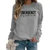 Comércio Exterior Amazon Suprimento Emergência Moletom Feminino Gola Redonda Estampado Outono e Inverno Tamanho Europeu Solto Casual Versátil