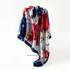Lenço de Seda 90cm Novo Estilo Lenço de Cabeça Feminino Europeu e Americano Lenço Quadrado de Cetim Estampado Transfronteiriço Lenço de Cetim Atacado