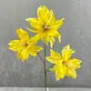 Tecido de lã fosca 3 Lírios Orquídeas Auditório de Casamento arranjo de flores macio Teto Estrada decorativo flores artificiais