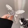 Design Personalizado Clipe Borboleta Líquido Metal Vento Frio Parte de Trás da Cabeça Grande Clipe Tubarão Novo Grampo de Cabelo Acessórios de Cabelo