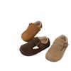Sapatos Birkenstock Infantis com Forro de Lã Inverno Estilo Coreano Meninas Velcro Solado Macio Sapatos Quentes Peludos Meninos Sapatos de Algodão