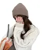 En Stock Fábrica Al Por Mayor Sombreros de Lana de Gama Alta para Otoño e Invierno para Mujer, Tejidos de Doble Capa Sin Costuras Engrosados Cálidos Versátiles de Color Sólido