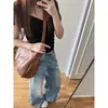 Jeans Rectos Talla Grande para Mujer Primavera y Verano 2025 Nuevo para Gorditas Figura de Pera Pierna Ancha Sueltos Estilizados Cintura Alta