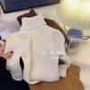 [En stock suéter de cuello alto para niños otoño e invierno nuevo para niños y niñas grueso cálido de una pieza de terciopelo de punto bajo