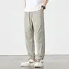 Calça Casual Masculina de Seda Gelada de Secagem Rápida Estilo Verão Fino 2026 Nova Marca Tendência Calça Jogger Masculina Solta Calça Esportiva Masculina