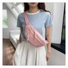 Bolso pequeño de nailon sencillo de estilo coreano para mujer, bandolera de color liso con textura a la moda, riñonera, 2023
