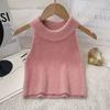 Deseo Puro Chaleco Halter de Punto con Suspbottomer para Mujer 2025 Primavera Temprana Nuevo Sexy Ajustado Corto Top Interior Camisa de Fondo