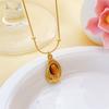 Collar Maillard de ojo de tigre para mujer, de acero de titanio, recién llegado, ligero, de lujo, con gotas de agua doradas, colgante de nicho de lujo, accesorios.