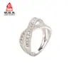 Anillo de Plata de Ley S925 Femenino Japonés y Coreano Casual Incrustado de Circonita Accesorios de Fábrica Fuente Joyería al por Mayor Adornos