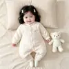 Ropa de una pieza fina de algodón para bebé recién nacido, mameluco para bebé de mes completo para niños y niñas, ropa de algodón puro para primavera, otoño, invierno, ropa de algodón Clase A