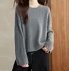 Suéter de Tricô Transfronteiriço para Mulheres, Roupa de Outono e Inverno, Novo Pulôver de Malha Loose Fit 2026 com Gola Redonda